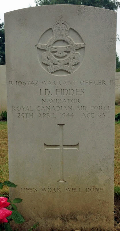 W/O II John Duncan Fiddes<br/><br /><br />died April 24th, 1944